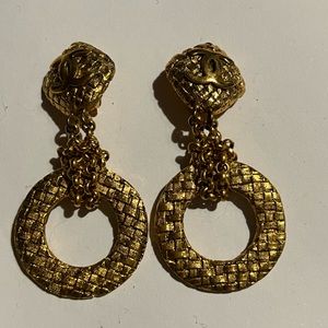 Chanel Woven dangle 2 way earrings vintage